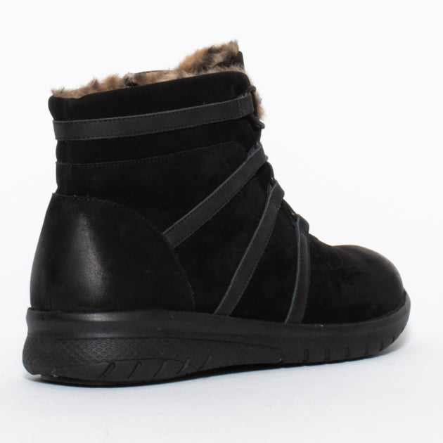 Ziera Susie Black Ocelot Fur Boot Womens Big EU Sizes 42 43 44 45