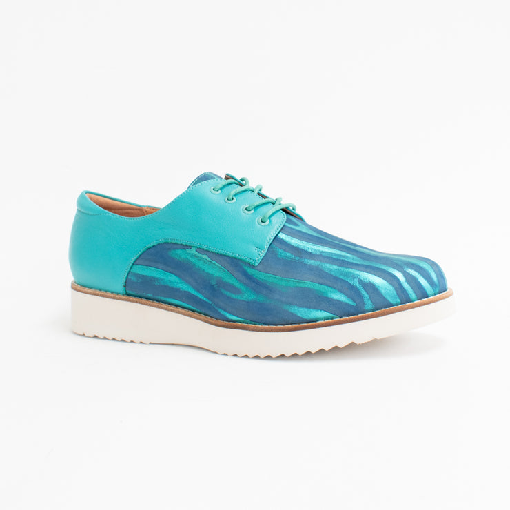 Bresley Addiction Turquoise Stripe Shoes front. Size 43 womens shoes