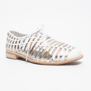 DJ Akiko White Metallic Multi Shoe front. Size 43 womens shoes