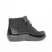 Ziera Alexia Black Sparkle Ankle Boot back. Size 44 womens shoes