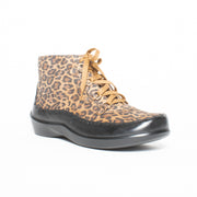 Ziera Alexia Black Tan Leopard Print Ankle Boot front. Size 43 womens shoes