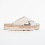 Django and Juliette Amaria Champagne Almond Sandals side. Size 42 womens shoes