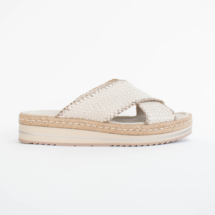 Django and Juliette Amaria Champagne Almond Sandals side. Size 42 womens shoes