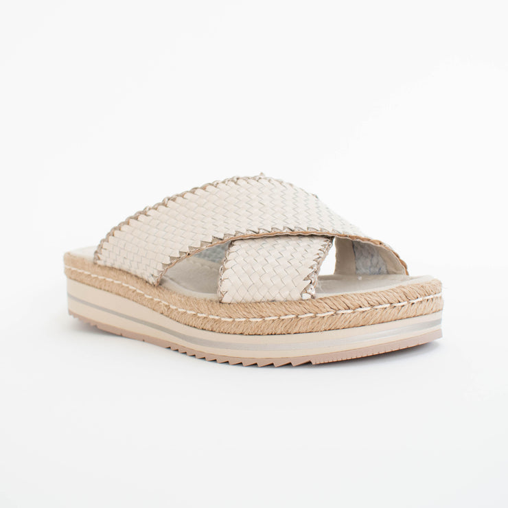 Django and Juliette Amaria Champagne Almond Sandals front. Size 43 womens shoes