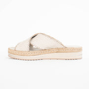 Django and Juliette Amaria Champagne Almond Sandals inside. Size 45 womens shoes