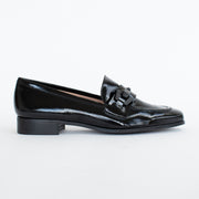 Dansi Aragon Black Patent Loafers side. Size 42 womens shoes