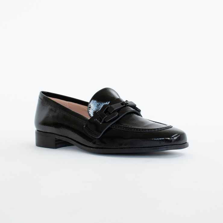 Dansi Aragon Black Patent Loafers front. Size 43 womens shoes