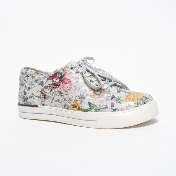 Ziera Ashleen White Fields Silver Sneaker front. Size 43 womens shoes