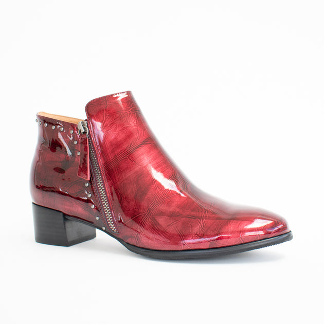 Bresley Anthea Claret Patent Boot | Womens Big EU Sizes 42 43 44 45 ...