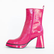 Tamara London Bailee Hot Pink Patent Boots inside. Size 45 womens shoes