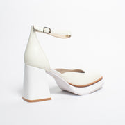 Tamara London Bandy Bone Patent Sandal back. Size 44 womens shoes