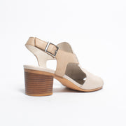 Django and Juliette Ballarat Vanilla Camel Sandal back. Size 44 womens shoes