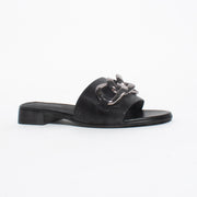 Tamara London Benny Black Reptile Sandal front. Size 43 womens shoes