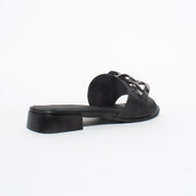 Tamara London Benny Black Reptile Sandal back. Size 44 womens shoes