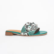 Tamara London Benny Jade Snake Print Sandal front. Size 43 womens shoes