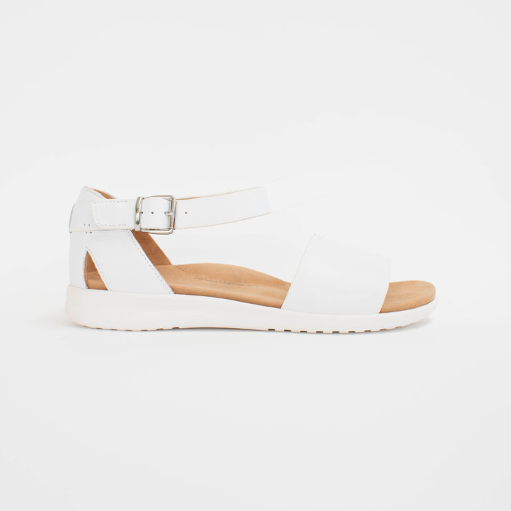 Ziera Beverly White Sandals side. Size 42 womens shoes