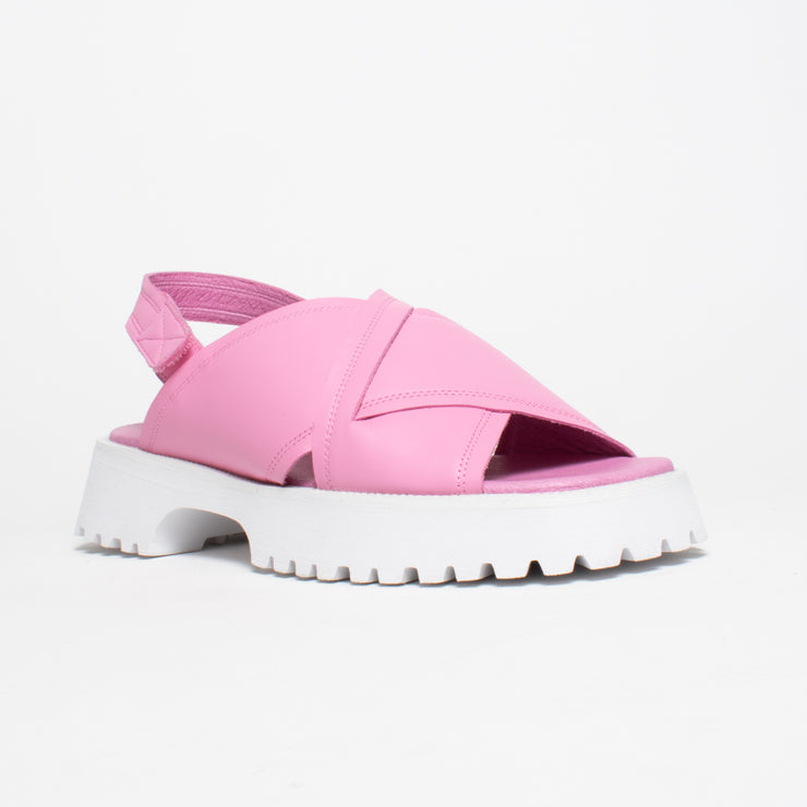 Minx Bobby Candy Pink Sandal front. Size 44 womens shoes