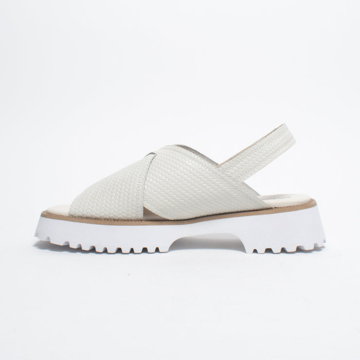 Minx Bobby Ivory Weave Emboss Sandal inside. Size 46 womens shoes