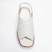 Minx Bobby Ivory Weave Emboss Sandal top. Size 43 womens shoes