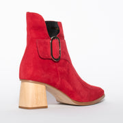 Tamara London Boho Red Suede Ankle Boot back. Size 44 womens shoes