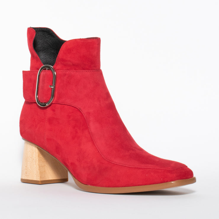 Tamara London Boho Red Suede Ankle Boot front. Size 43 womens shoes