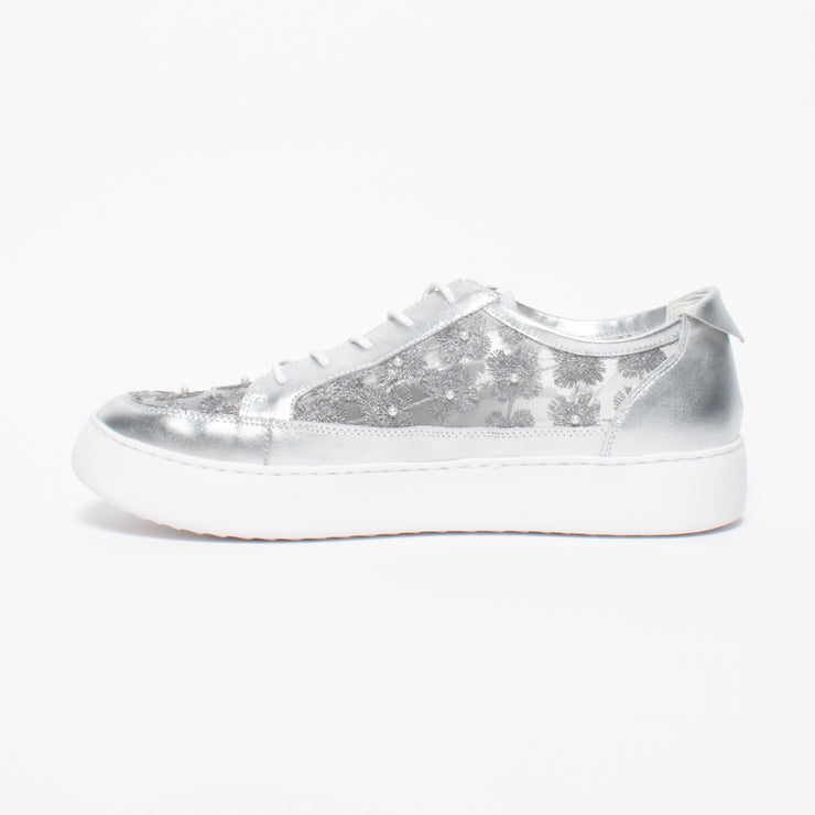 Gelato Boss Soft Silver Pearl Sneaker inside. Size 45 womens shoes