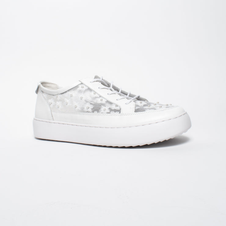 Gelato Boss White Pearl Sneaker front. Size 43 womens shoes