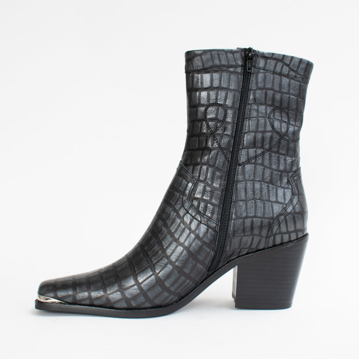 Tamara London Brill Steel Croc Print Ankle Boot inside. Size 45 womens shoes