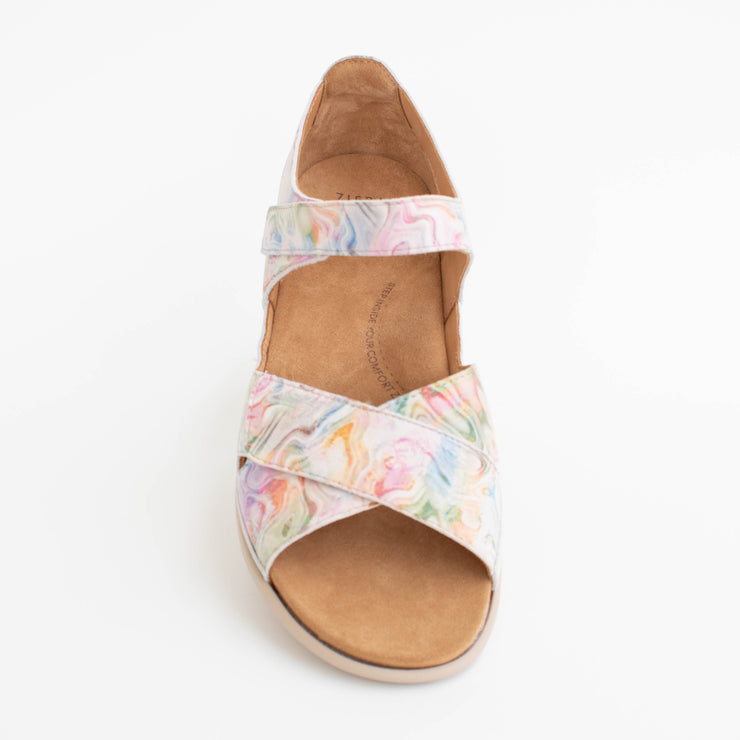 Ziera Bronn XW Nude Floral Sandals top. Size 42 womens shoes