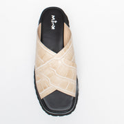 Minx Brooke Blonde Croc Print Sandal top. Size 43 womens shoes