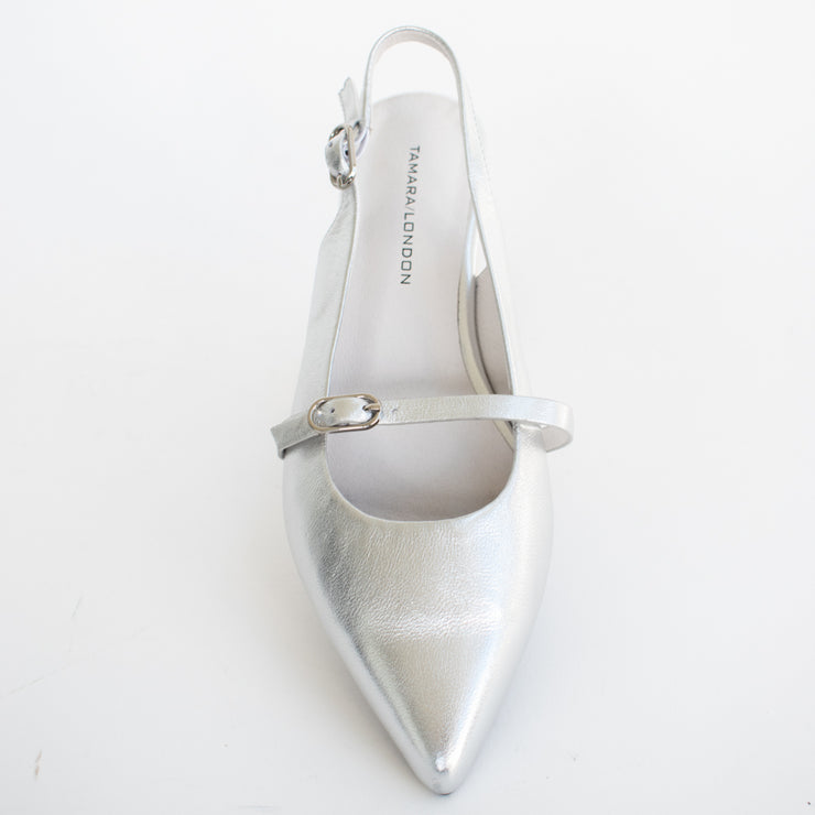 Tamara London Bias Silver Shoe top. Size 42 womens shoes