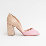 Capelli Rossi Callie Croc Lux Blush Sandals side. Size 42 womens shoes