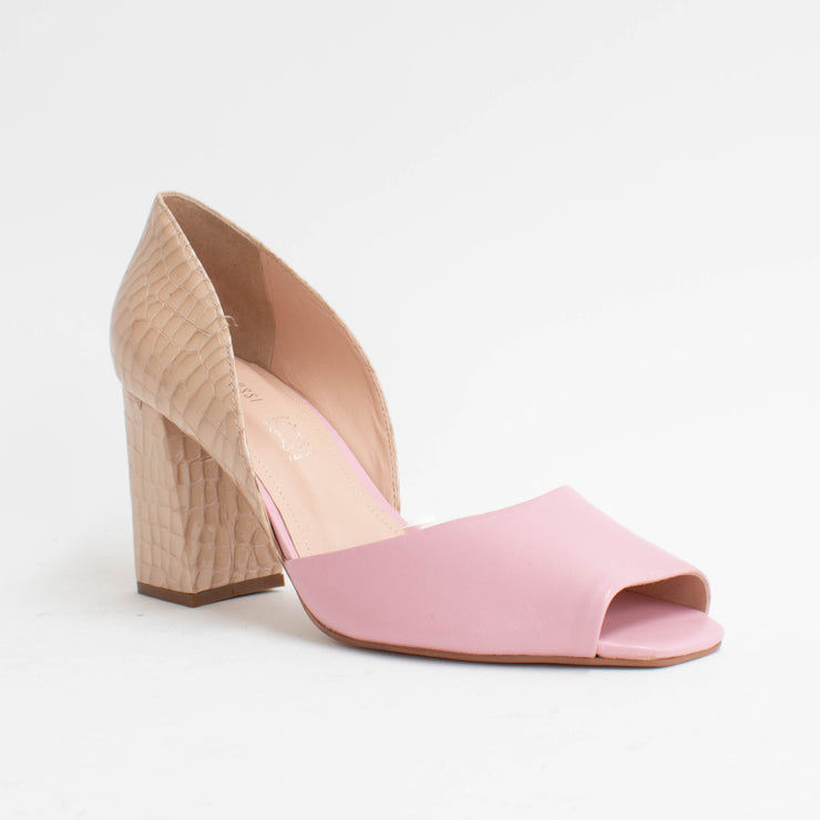 Capelli Rossi Callie Croc Lux Blush Sandals front. Size 42 womens shoes