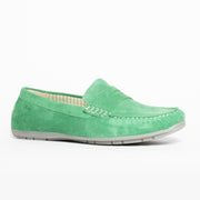 Sioux Carmona 700 Green Moccasin front. Size 11 womens shoes