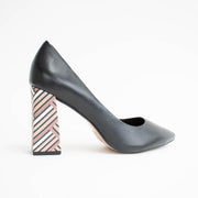 Capelli Rossi Celia Black Abstract Shoes back. Size 42 womens shoes