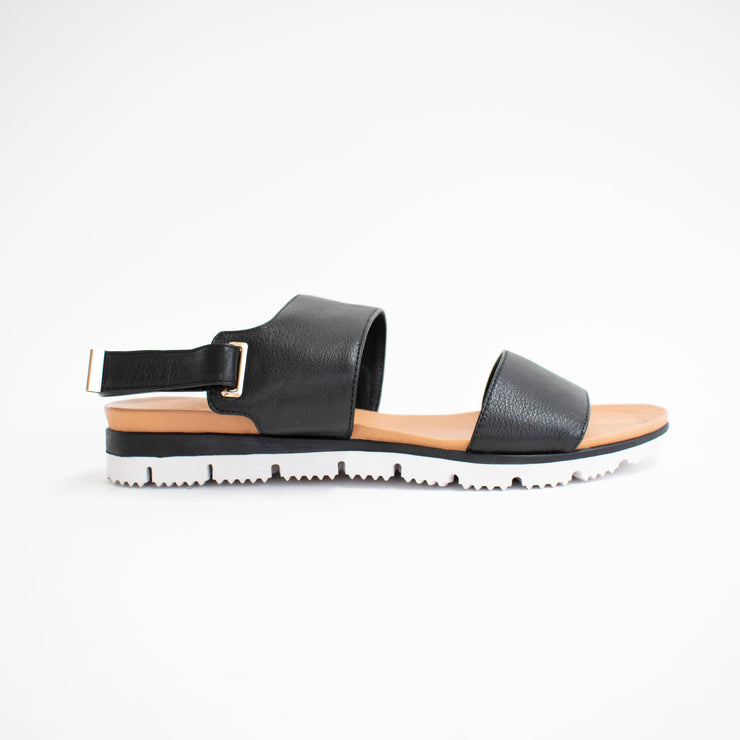 Isabella Chloe Black Sandals side. Size 42 womens shoes