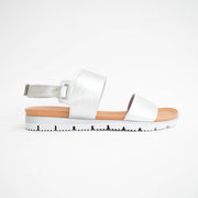 Isabella Chloe Silver Sandals side. Size 42 womens shoes