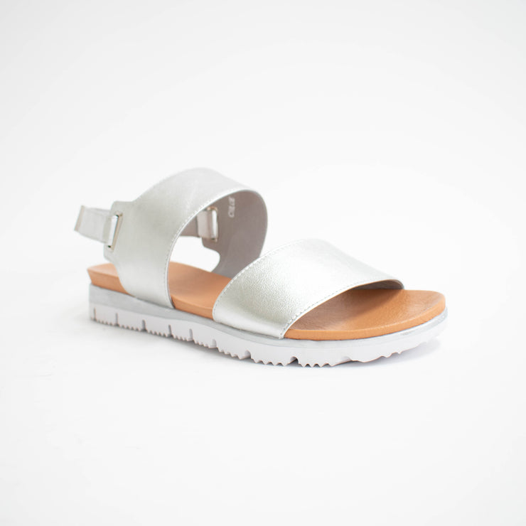 Isabella Chloe Silver Sandals front. Size 43 womens shoes