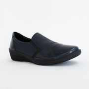 Cabello Claire Navy Patent Shoes front. Size 43 womens shoes