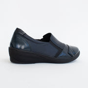 Cabello Claire Navy Patent Shoes back. Size 44 womens shoes