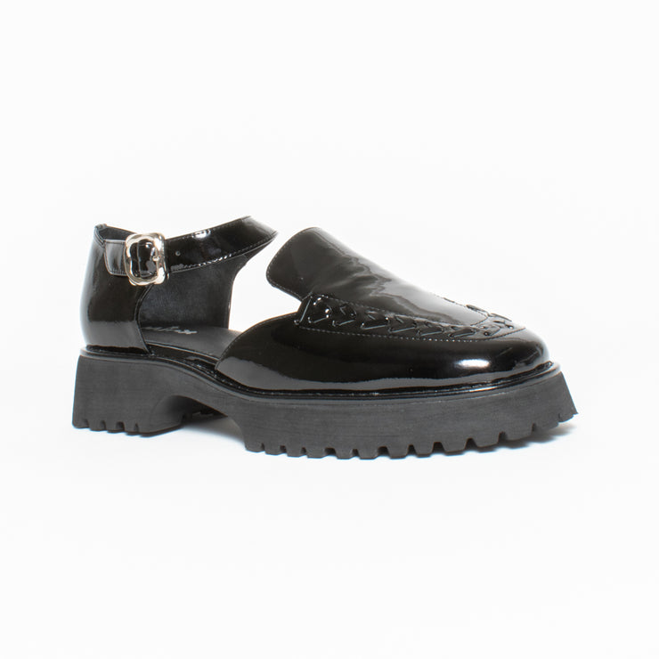 Minx Current Black Patent Shoe front. Size 44 womens shoes