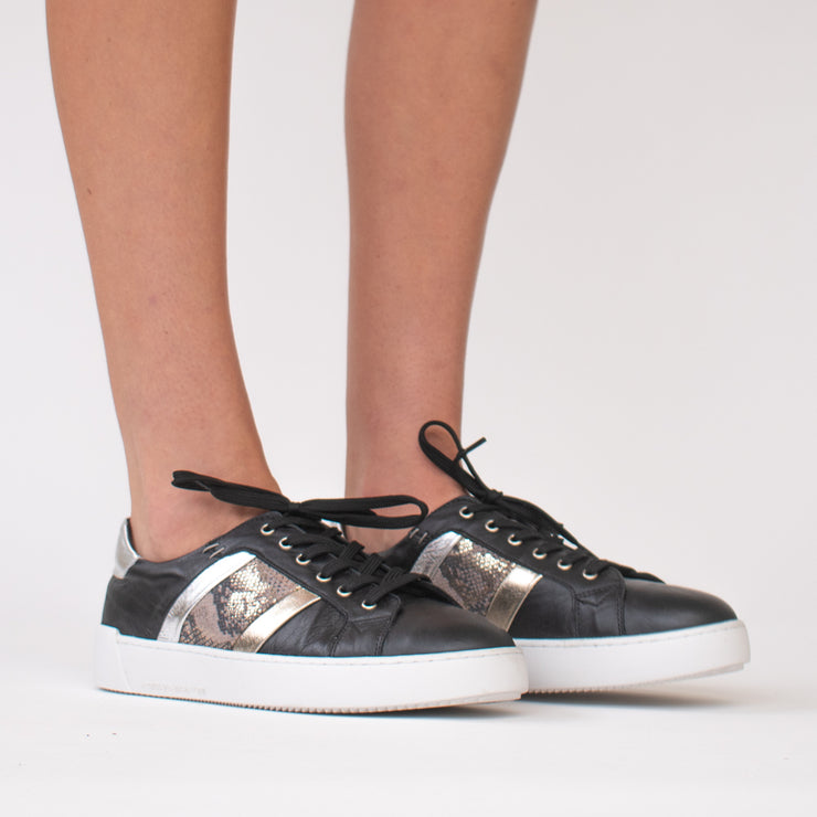 Rilassare Tabes Black Python Sneaker Model Shot. Size 42 womens shoes