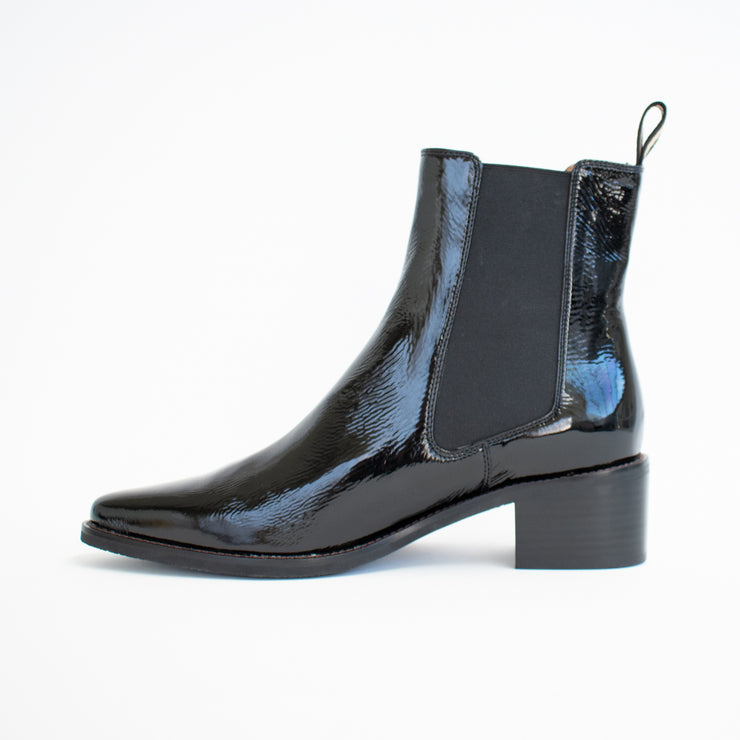 Bresley Daily Black Crinkle Anke Boots inside. Size 45 womens shoes 