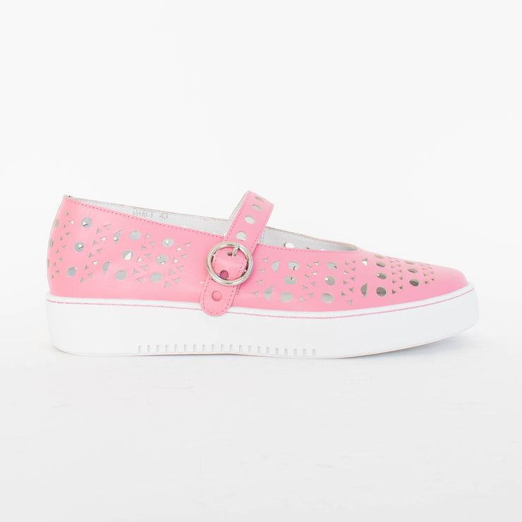 Minx Darcy Dark Coral Pink Shoes side. Size 42 womens shoes