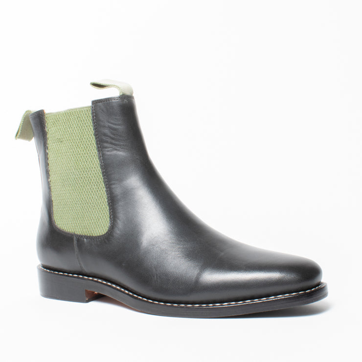 Bresley Darwin Black Green Ankle Boot front. Size 43 womens shoes