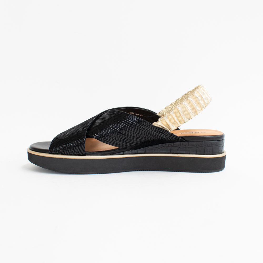 Bresley Debacle Black Mix Sandals Womens Big EU Sizes 42 43 44 45 46 Willow Shoes