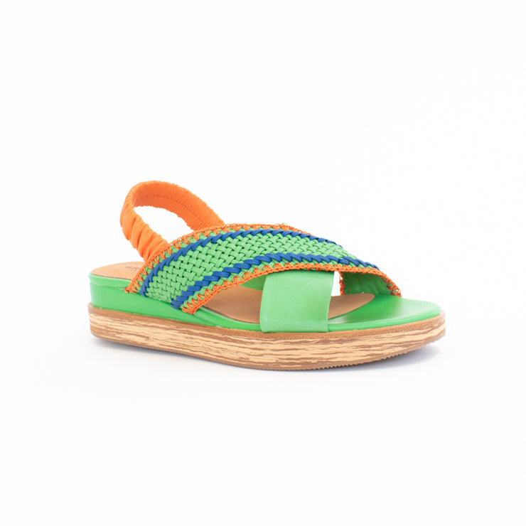 Bresley Debacle Green Multi Sandals front. Size 43 womens shoes