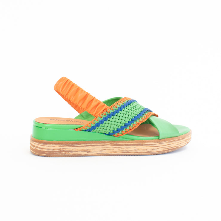 Bresley Debacle Green Multi Sandals back. Size 44 womens shoes
