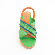 Bresley Debacle Green Multi Sandals top. Size 46 womens shoes