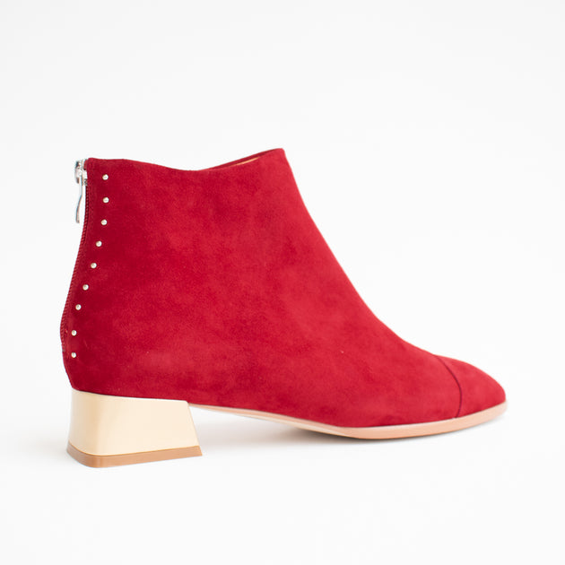 Bresley Demon Red Suede Ankle Boots | Womens Big EU Sizes 42 43 44 45 ...